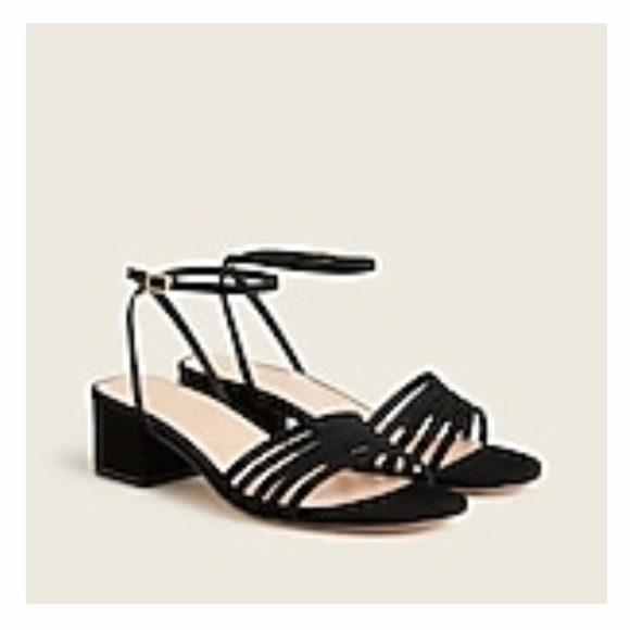 J. Crew Shoes J Crew Block Heel Multistrap In Black Suede Poshmark